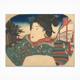 Famous Views Of Edo Kasumigaseki By Utagawa Kunisada Canvas Print