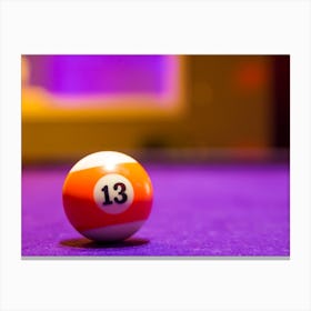 Billiard Balls In A Pool Table 2 Canvas Print