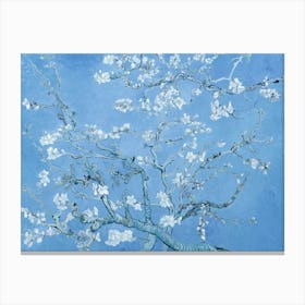 Vincent Van Gogh "Almond Blossom" 1890 in HD Textured Oil Painting | Powder Blue Cherry Blossoms Pattern Canvas Print