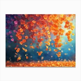 Elegant Colorful with Vibrant Flower Hanging Branches 6 Canvas Print