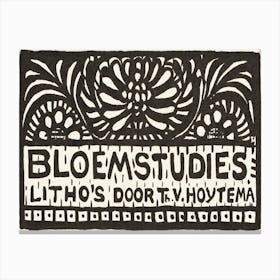 Title Print For The Series Flower Studies (1905), Theo Van Hoytema Canvas Print