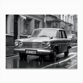 Old Car In The Rain Canvas Print