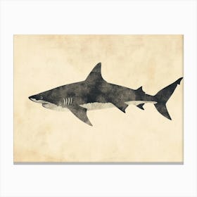 Grey Shark Silhouette 4 Canvas Print