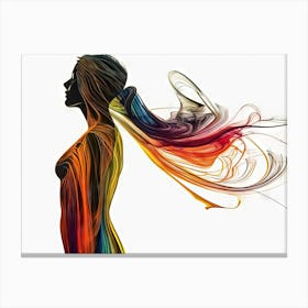 Woman With Rainbow Hair Canvas Print