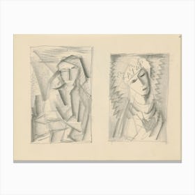 Sketchbook With Various Studio Drawings, Mikuláš Galanda 2 Canvas Print