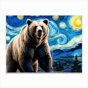 Starry Night Bear Canvas Print