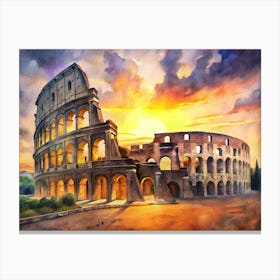 Colossion At Sunset Canvas Print