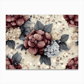 Burgundy Flowers Canvas Print