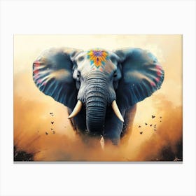 Fantasy Illustration of a Wild Elephant Canvas Print