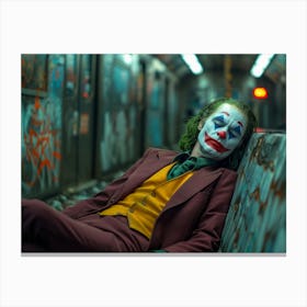 Joker In A Subway,Joker,Sleep,Marvel,Gotham,Batman,Joker Face, Art Work, Art Canvas Print