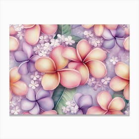 Tropical Background, Floral Seamless Pattern Luxury Canvas Print