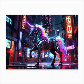 Neon Unicorn 1 Canvas Print