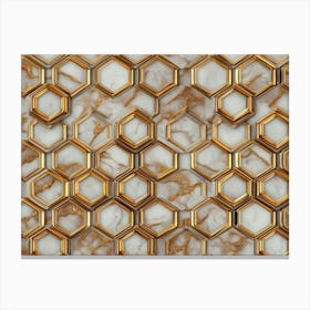 Gold Marble Mosaic Canvas Print