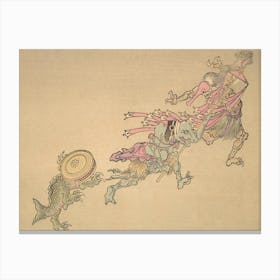 Night Parade of A Hundred Demons Kawanabe Kyosai Vintage Japanese Woodblock Print Yokai 5 Canvas Print