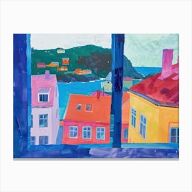 Bergen From The Window View Painting 4 Canvas Print