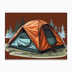 Tent In The Woods Canvas Print