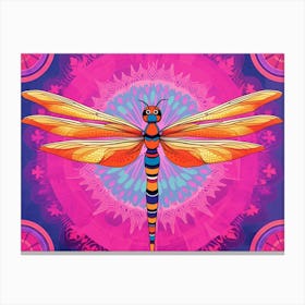 Dragonfly Roseeate Skimmer Bright Colours 2 Canvas Print