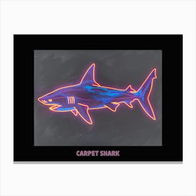 Neon Pink Orange Carpet Shark Poster 2 Canvas Print