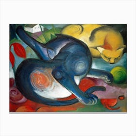 Franz Marc, Two Cats Canvas Print