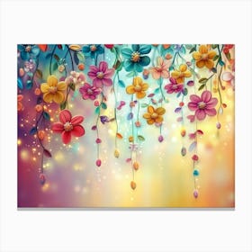 Colorful Flowers Wallpaper 5 Canvas Print