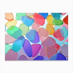 Colorful Glass Pebbles Canvas Print