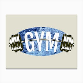 Vintage emblem for Gym with barbell Canvas Print