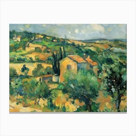 Fields Of Gold Painting Inspired By Paul Cezanne Canvas Print