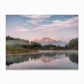 Fog On Morning Lake Canvas Print