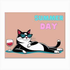 Summer Day Cat Canvas Print