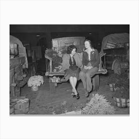 Wives Of Vegetable Peddlers Sometimes Accompany Their Husbands To The Early Morning Market, San Antonio, Texas By Canvas Print