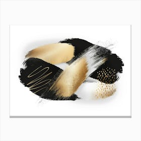 Abstract Gold And Black Painting 50 Canvas Print