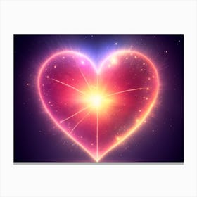 A Colorful Glowing Heart On A Dark Background Horizontal Composition 47 Canvas Print