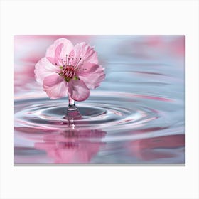 Pink Flower In Water 2 Canvas Print