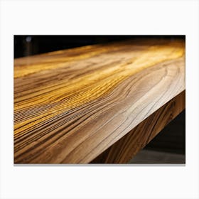 Close Up Of A Wooden Table Canvas Print