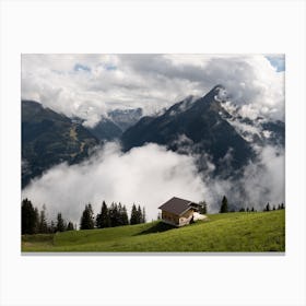 Little house in the Swiss Alps Canvas Print
