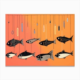 Fishes Hanging From Strings Canvas Print