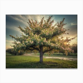 Tree At Sunset 4 Canvas Print