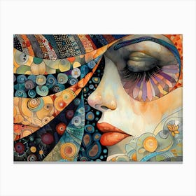 Psychedelic Face of a Woman Canvas Print