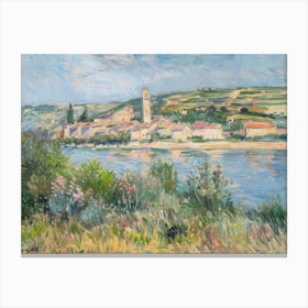 Rustic Lakeside Charm Painting Inspired By Paul Cezanne Canvas Print