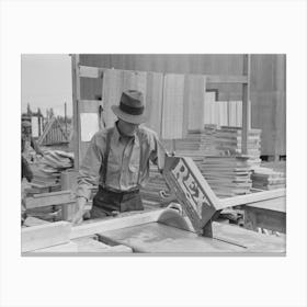 Untitled Photo, Possibly Related To House Plant, Precutting Materials, Southeast Missouri Farms Project Canvas Print