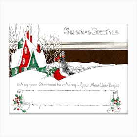 Christmas Greeting Couple Canvas Print