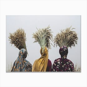 Three African Women In A Field Canvas Print