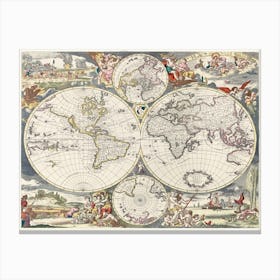 Nova Totius Terrarum Orbis Tabula (1660) Canvas Print