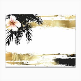 Gold Hibiscus Painting Canvas Print