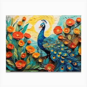 Peacock ala Vincent Canvas Print