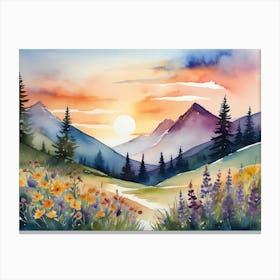 Sunset In The Mountains 14 Canvas Print