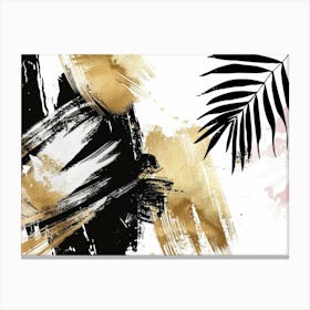 Gold And Black Abstract Painting 61 Canvas Print