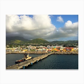 View of Saint Kitts from Port Canvas Print