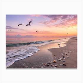 Sunrise At The Beach Canvas Print