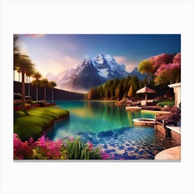 Lake In The Mountains 1 Canvas Print